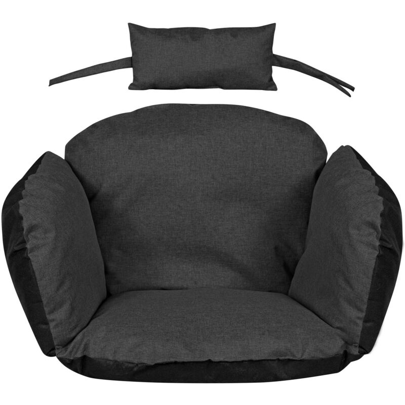 foto del prodotto cuscino da giardino 112x113 cm per poltrona sospesa, nido di cicogna, impermeabile, nero