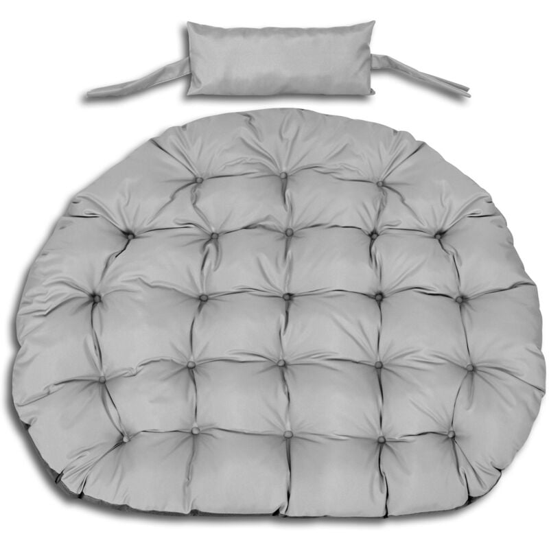foto del prodotto cuscino da giardino 120 cm per poltrona sospesa, nido di cicogna, impermeabile, grigio