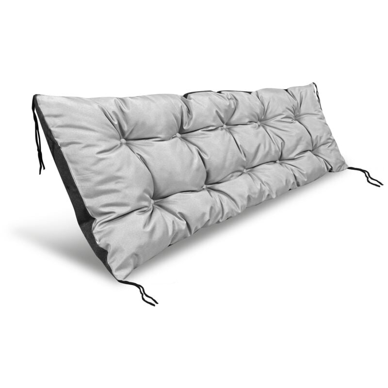 foto del prodotto cuscino da giardino 120x40 cm impermeabile per panca pallet grigio chiaro