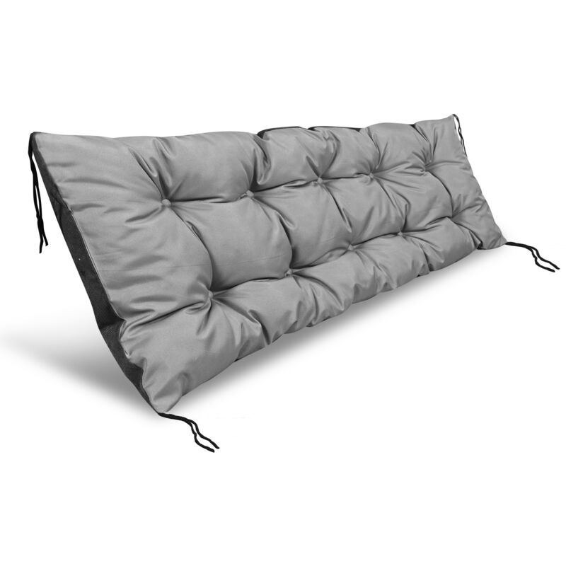 foto del prodotto cuscino da giardino 120x40 cm per panca per pallet, impermeabile, grigio