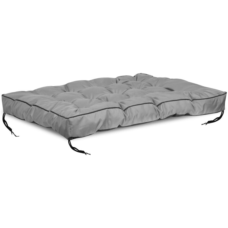 foto del prodotto cuscino da giardino 120x80 cm con lato alto per panca per pallet, impermeabile, grigio