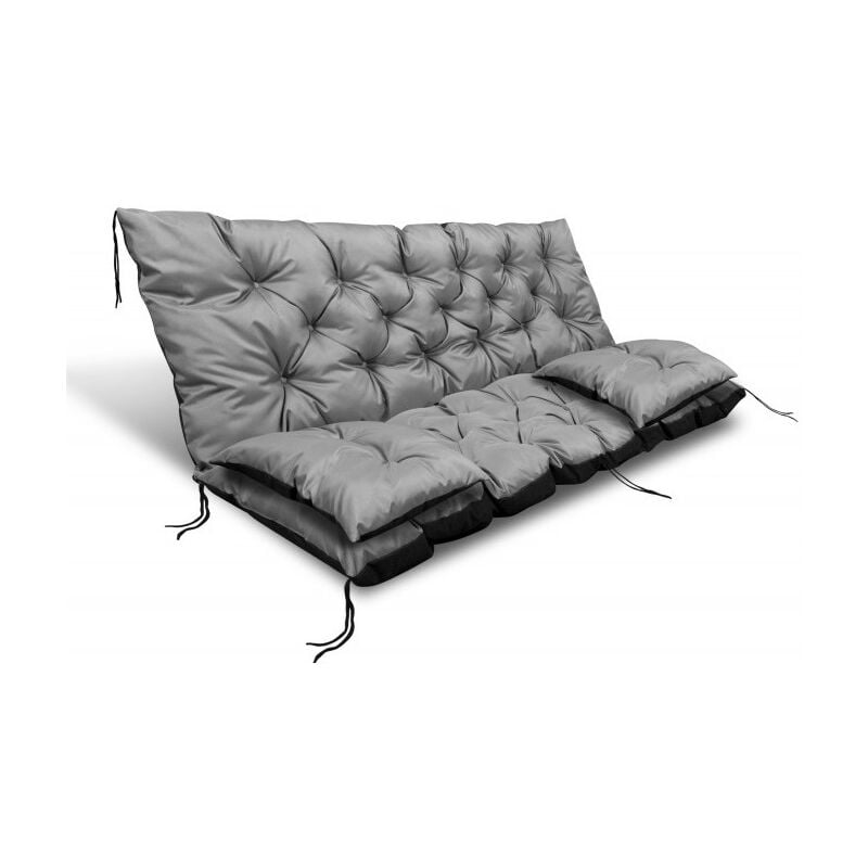 foto del prodotto cuscino da giardino 180x60x50 cm 2 cuscini per panca dondolo, impermeabile, grigio