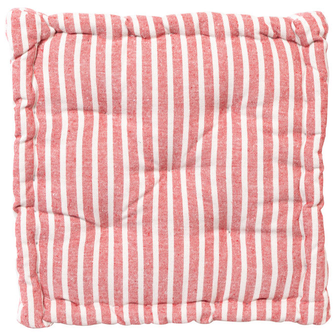 foto del prodotto cuscino da pavimento futon rona 40x40 cm rigato rosso bianco