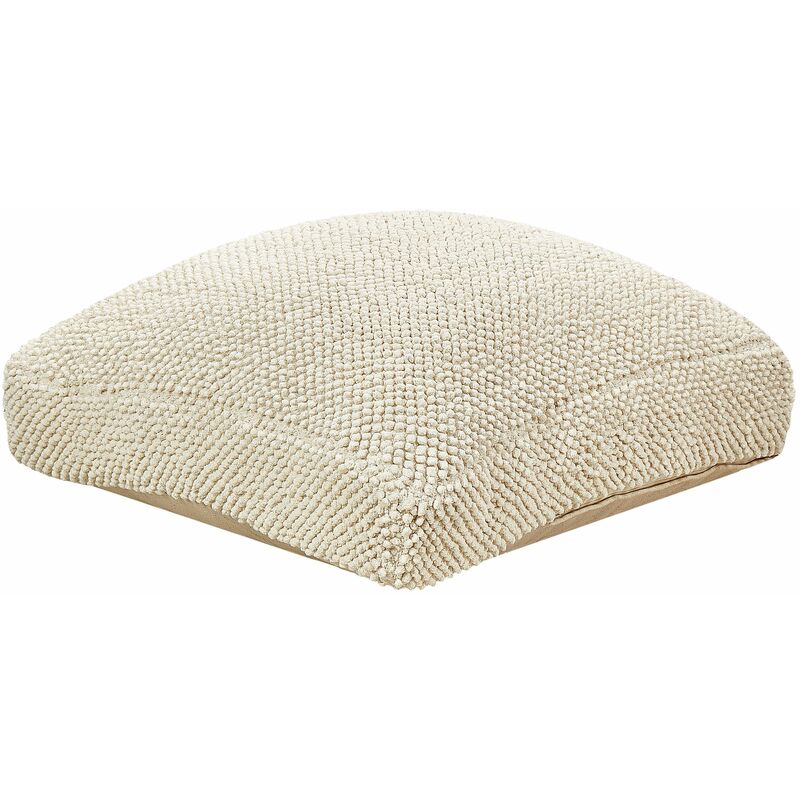 foto del prodotto cuscino da pavimento in cotone quadrato beige e marrone 70 x 15 cm joara