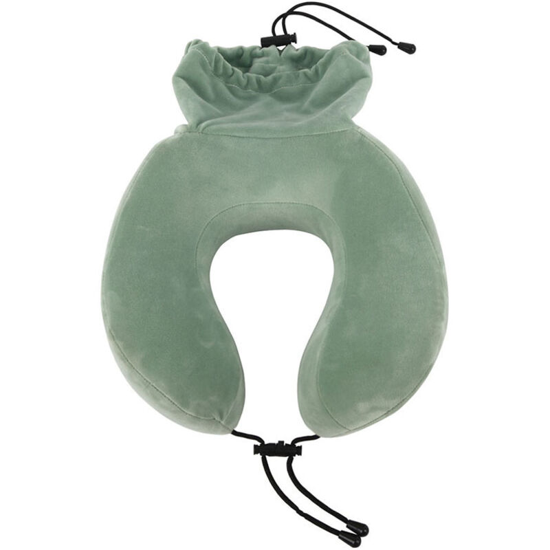 foto del prodotto cuscino da viaggio pieghevole in memory foam, lavabile, poggiatesta leggero, portatile, per aereo, per adulti, treno, auto, ufficio, campeggio verde 