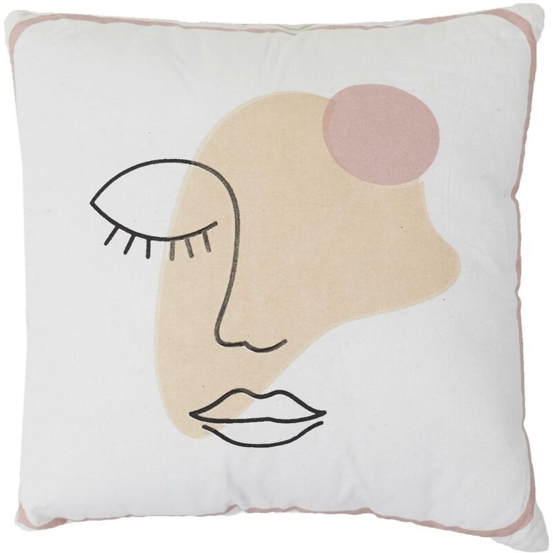 foto del prodotto cuscino decorativo con viso pastello artistico 40x40 cm