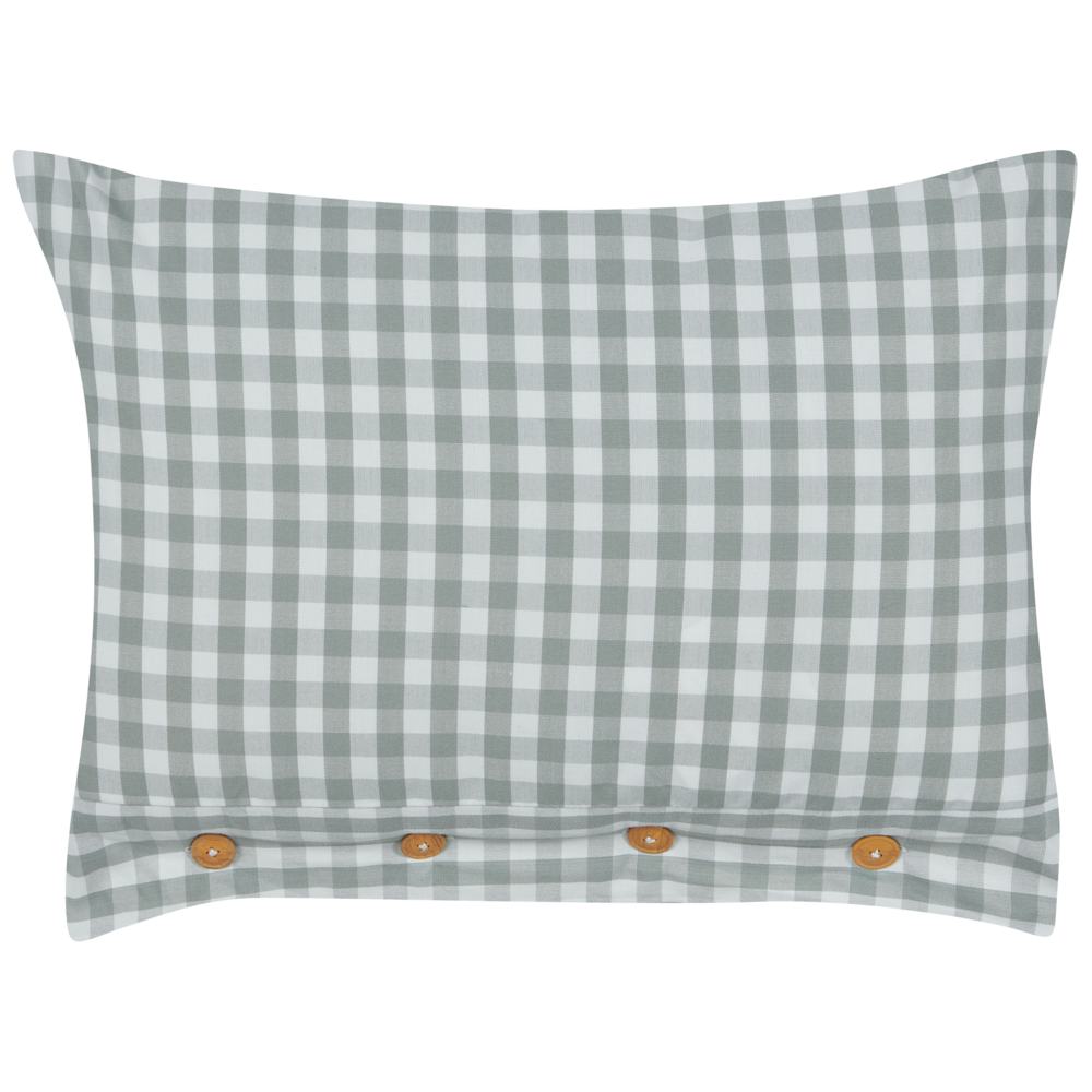 foto del prodotto cuscino decorativo verde e bianco con motivo a scacchi quadrato con bottoni 40 x 60 cm soggiorno camera da letto