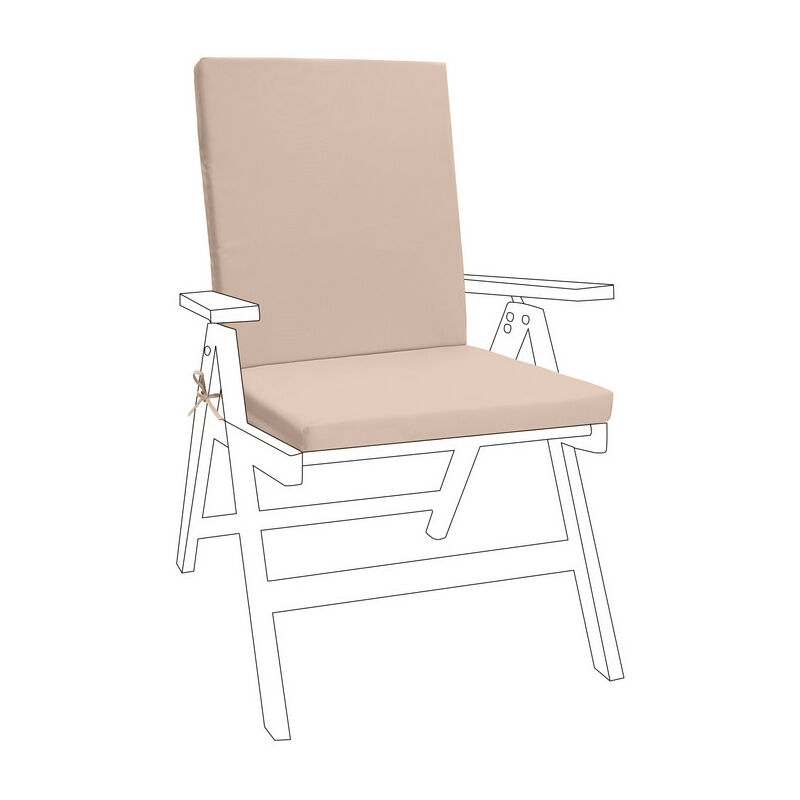 foto del prodotto cuscino del sedile per sedia da giardino, cuscino pieghevole per sedia da giardino con schienale alto con rivestimento con cerniera rimovibile