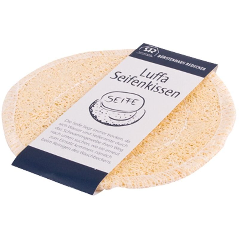 foto del prodotto cuscino di sapone di loofah rotondo tedesco 11 cm redecker