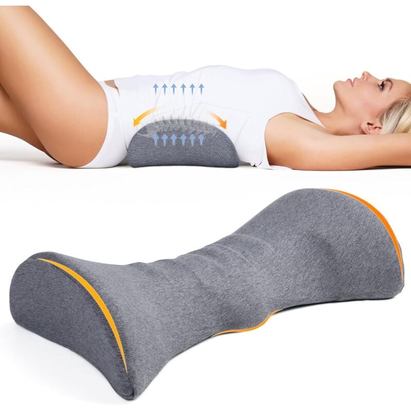 foto del prodotto cuscino di supporto lombare in memory foam per alleviare il dolore lombare, cuscino di supporto per la schiena per il letto, supporto per la vita,