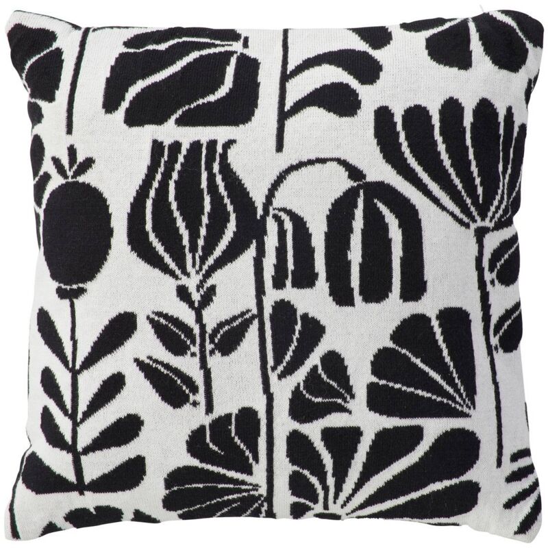 foto del prodotto cuscino effetto maglia twisted lime bianco e nero 40x40cm atmosphera cr ateur d int rieur