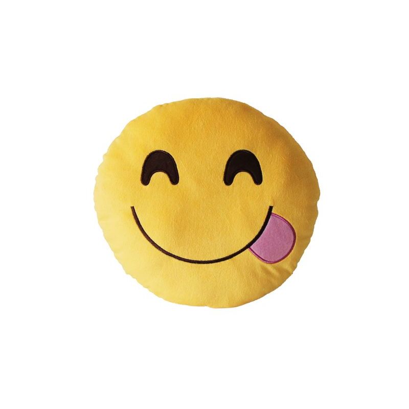 foto del prodotto cuscino face smile whatsapp soggetti assortiti d.34 cm set 5 pezzi biacchi gianfranco