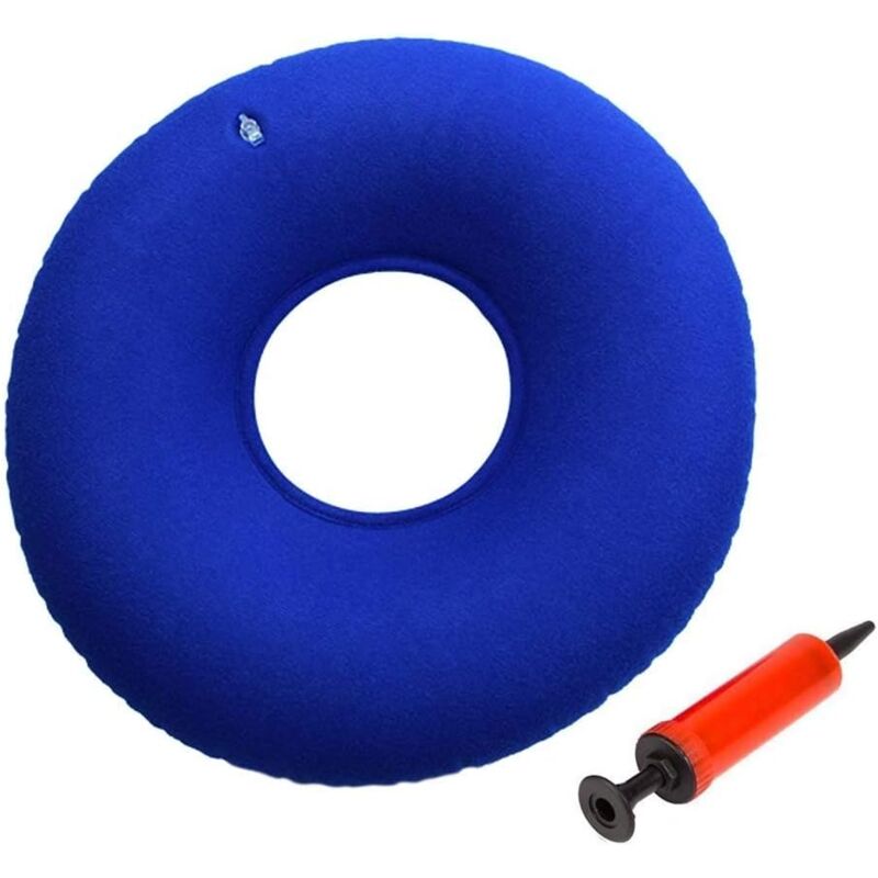 foto del prodotto cuscino gonfiabile per seduta ad anello con boa di supporto lombare bebusingoto