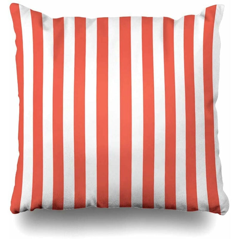 foto del prodotto cuscino grande per sedia poltrona 43x43 cm a righe arancione e bianco