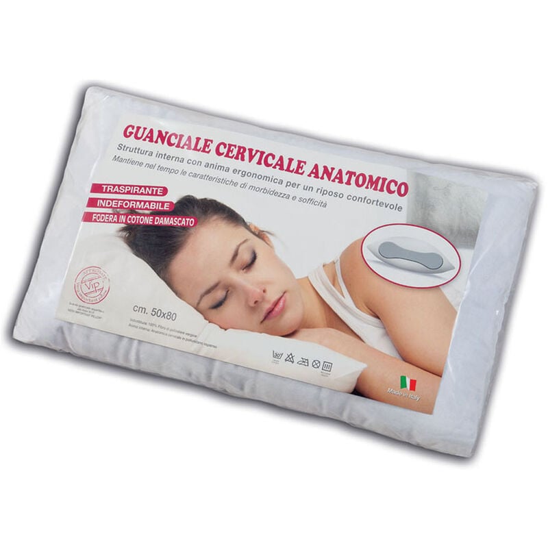 foto del prodotto cuscino guanciale da letto anatomico cervicale, misura50x80colorecervicale