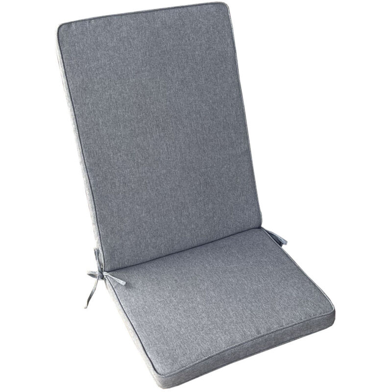foto del prodotto cuscino imbottito da esterno 40x90 cm con schienale per sedie idrorepellente e sfoderabile grigio chiaro