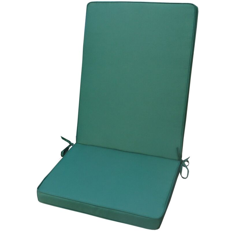 foto del prodotto cuscino imbottito da esterno 40x90 cm con schienale per sedie idrorepellente e sfoderabile verde scuro