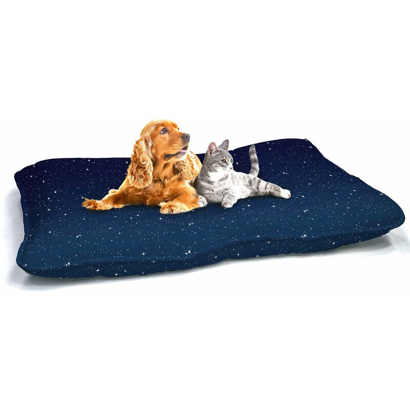 foto del prodotto cuscino imbottito per cani e gatti 60x100 cm in microfibra stars