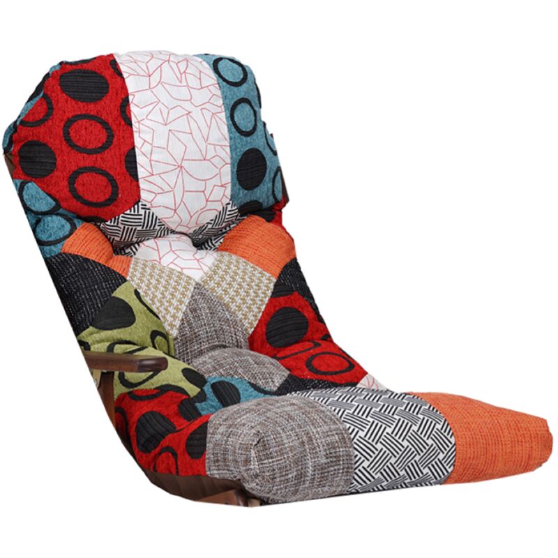 foto del prodotto cuscino imbottito per poltrona sdraio in policotone lusso patchwork