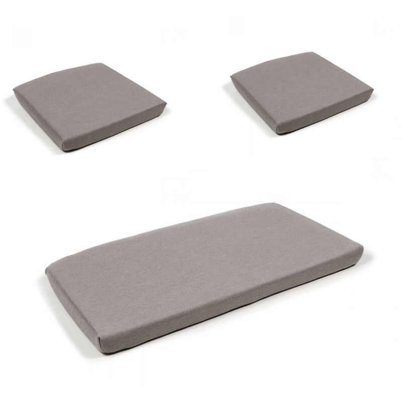 foto del prodotto cuscino imbottito per serie net di nardi in tessuto idrorepellente da estero made in italy set cuscini 1 panca 2 net relax grigio sunbrella