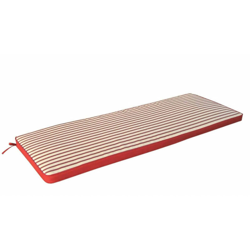 foto del prodotto cuscino in poliestere rosso e bianco sfoderabile e impermeabile 170x45 cm