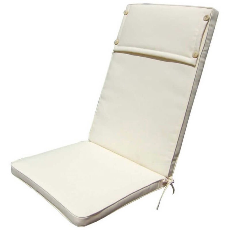 foto del prodotto cuscino in poliestere sfoderabile e impermeabile con schienale alto 113x49 cm beige