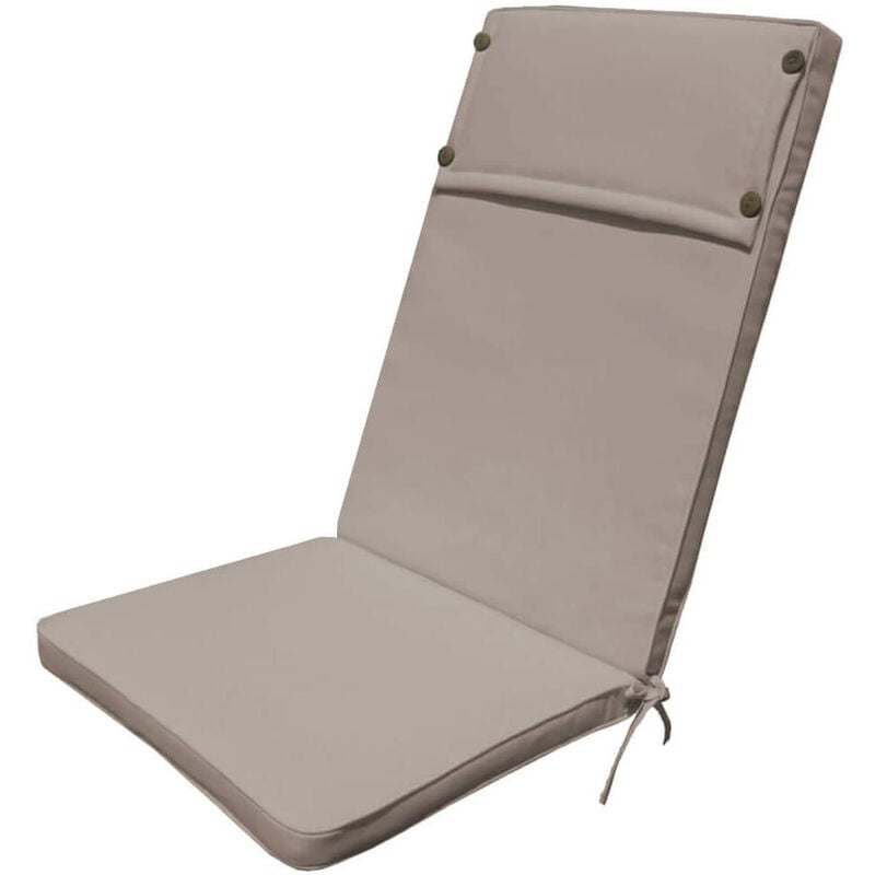 foto del prodotto cuscino in poliestere sfoderabile e impermeabile con schienale alto 113x49 cm tan