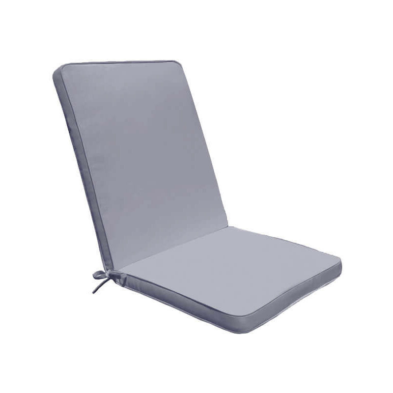 foto del prodotto cuscino in poliestere sfoderabile e impermeabile con schienale medio 90x40 cm per sedia grey