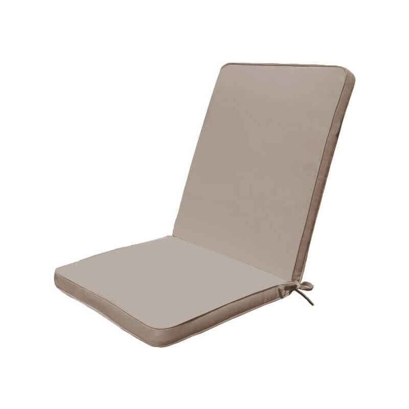 foto del prodotto cuscino in poliestere sfoderabile e impermeabile con schienale medio 90x40 cm per sedia tan