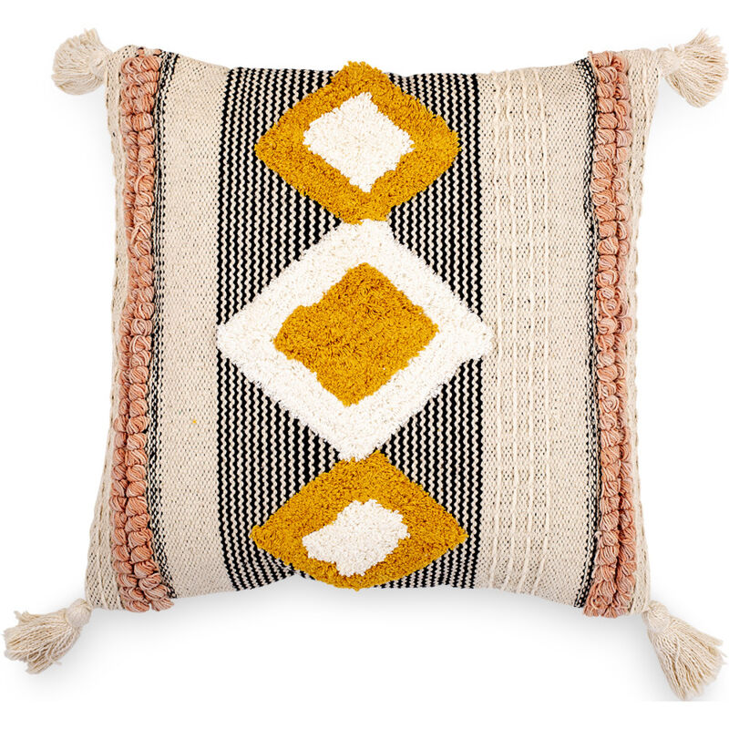 foto del prodotto cuscino in stile boho bali copertura e riempimento inclusi mabel multicolore