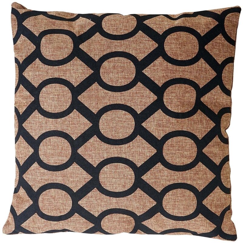 foto del prodotto cuscino marrone nero 45x45 cm sfoderabile dec04073