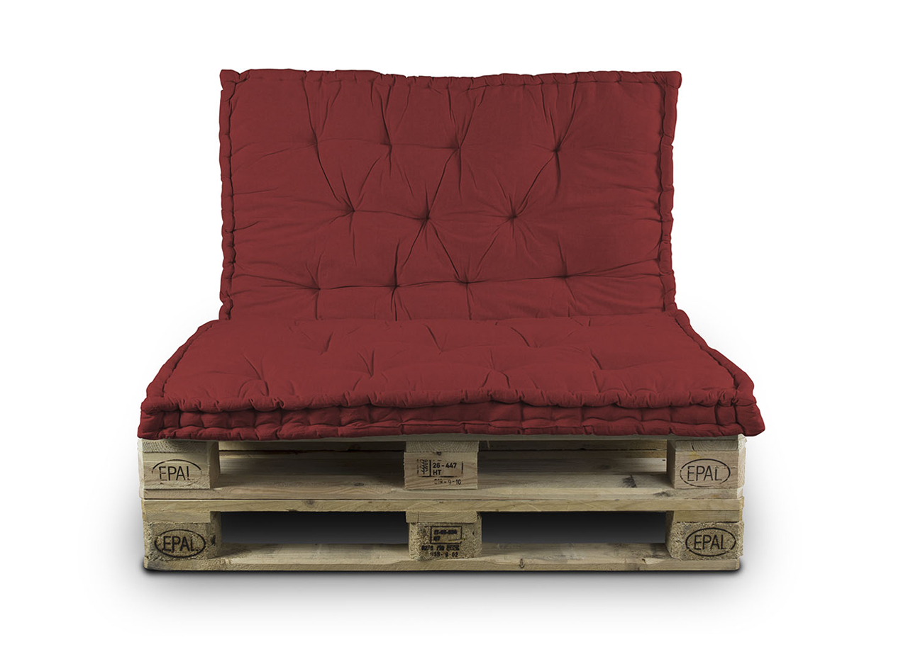 foto del prodotto cuscino mattonella per seduta schienale divani pallet cuscino per bancale 80x120 80x120 bordeaux