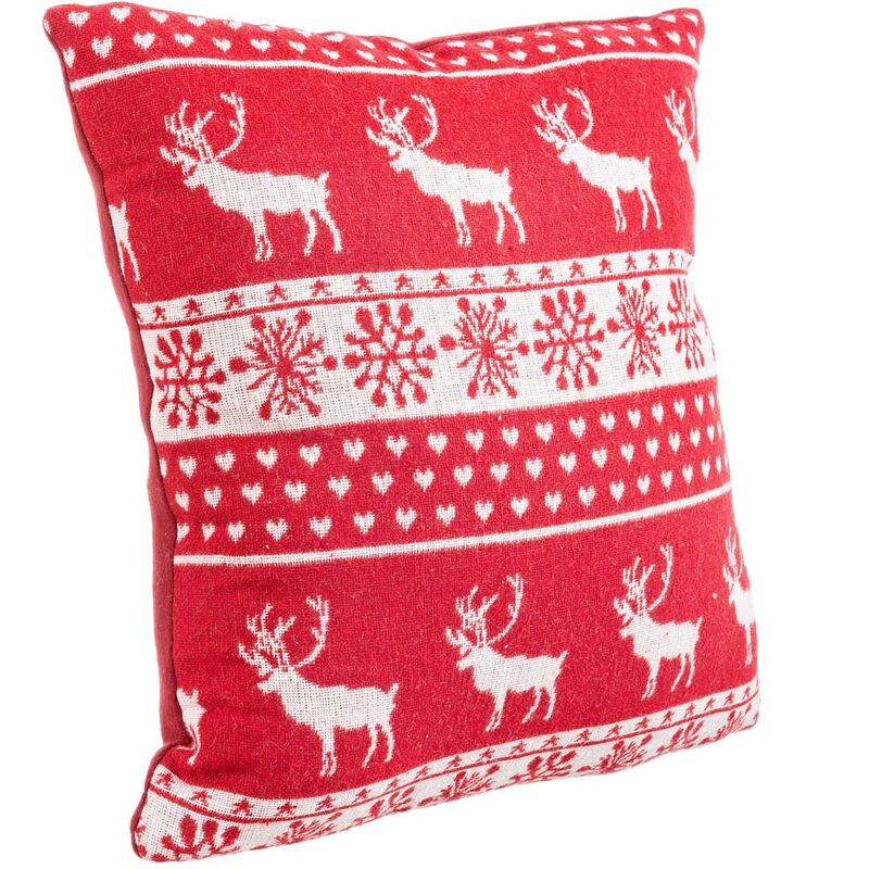 foto del prodotto cuscino natalizio rosso decorazione renna decorazione addobbi tessili natale