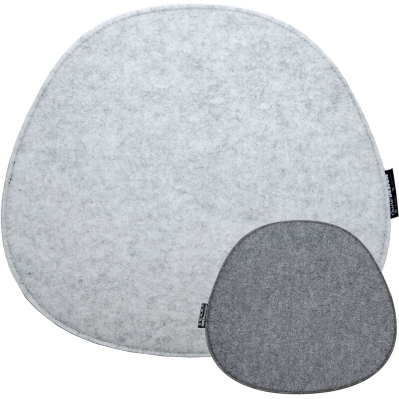 foto del prodotto cuscino ovale di feltro per sedie 40x37cm cuscino di seduta 8mm bicolore grigio