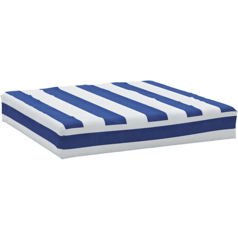 foto del prodotto cuscino pallet strisce bianche e blu 60x60x8 cm tessuto oxford vidaxl