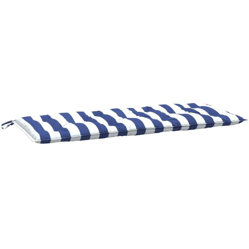 foto del prodotto cuscino panca giardino righe bianche e blu 120x50x7 cm tessuto vidaxl