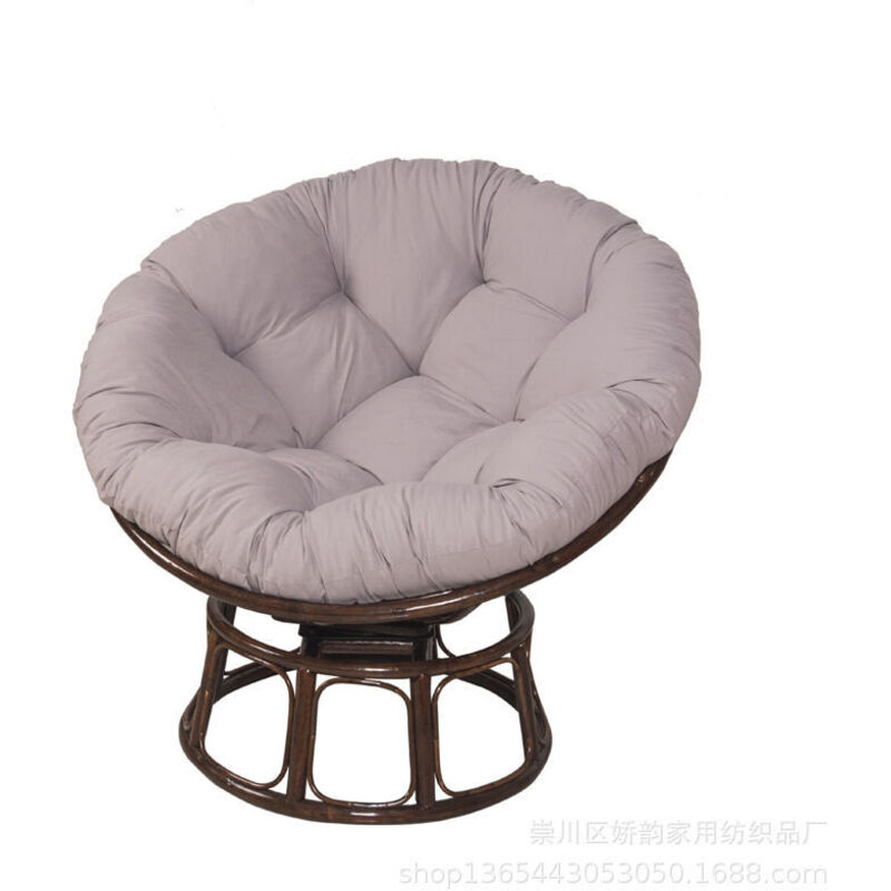 foto del prodotto cuscino papasan rotondo trapuntato, cuscino per sedia spesso e confortevole, cuscino per sedia da giardino in rattan tinta unita, cuscino per sedia