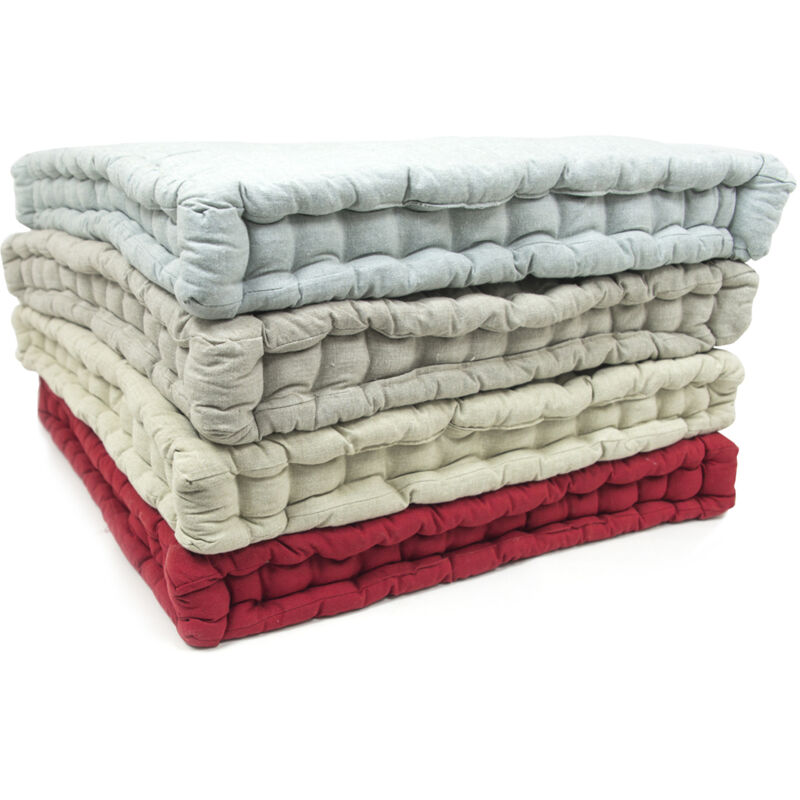 foto del prodotto cuscino pavimento in cotone tinta unita ideale per divani pallet bancale 60x60, misura60x60colorebordeaux