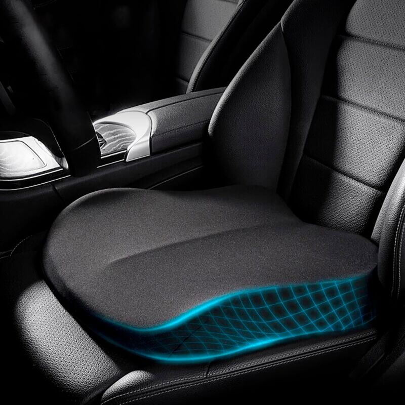 foto del prodotto cuscino per auto per conducente, cuscino ortopedico per adulti, cuscino portatile in memory foam, cuscino ergonomico per il coccige per sedia,