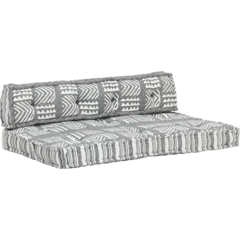 foto del prodotto cuscino per divano pallet 100 cotone patchwork grigio 120 x 80 x 39 cm dec021314