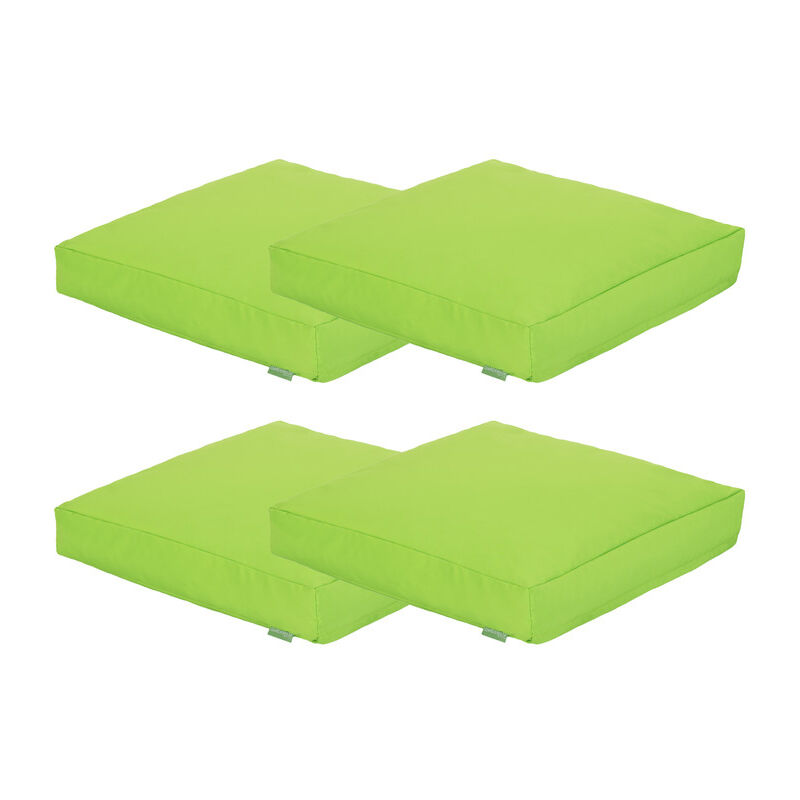 foto del prodotto cuscino per esterni, cuscini da pavimento resistenti all acqua per giardino, 60x60x10 cm comodo cuscino per sedia da giardino lime 4pz gardenista