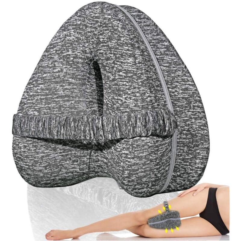 foto del prodotto cuscino per gambe, cuscino per ginocchia per chi dorme su un fianco, cuscino ergonomico in memory foam per chi dorme su un fianco, sostiene gambe e