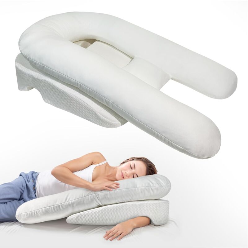 foto del prodotto cuscino per il sonno laterale, cuscino con buco per braccio,cuscino antireflusso adulti, cuscino per alleviare le spalle vercart