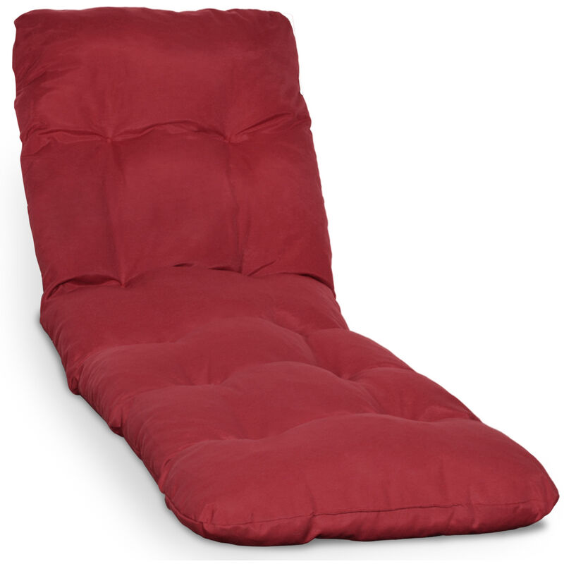 foto del prodotto cuscino per lettini prendisole e sedie a sdraio flair rl ideale in spiaggia, giardino, balcone rosso, 190x60x8 cm beautissu