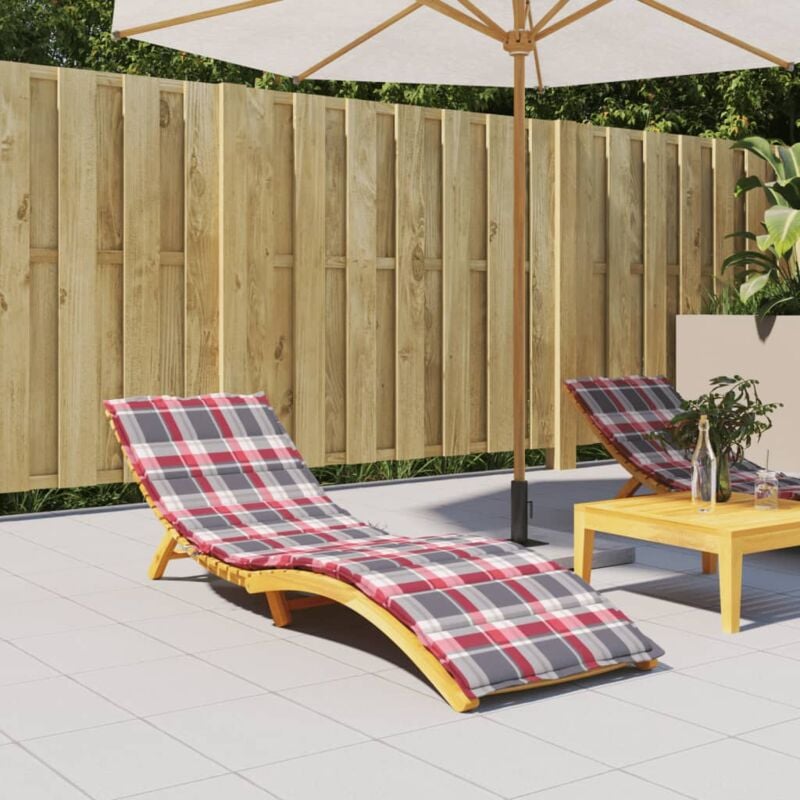 foto del prodotto cuscino per lettino a quadri rossi 200x60x3 cm tessuto oxford vidaxl