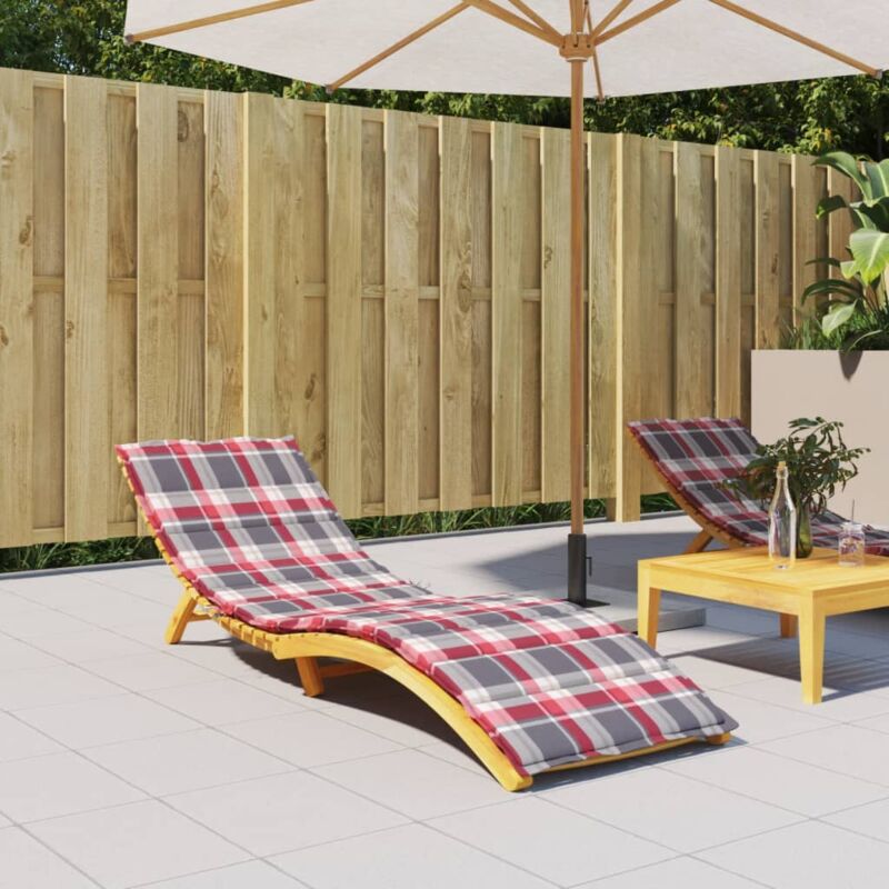 foto del prodotto cuscino per lettino a quadri rossi 200x70x3 cm tessuto oxford vidaxl