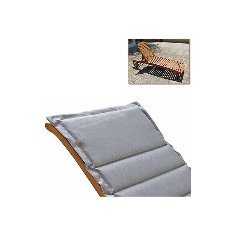 foto del prodotto cuscino per lettino grigio trapuntato 190 x 63 cm giardino ed esterno.