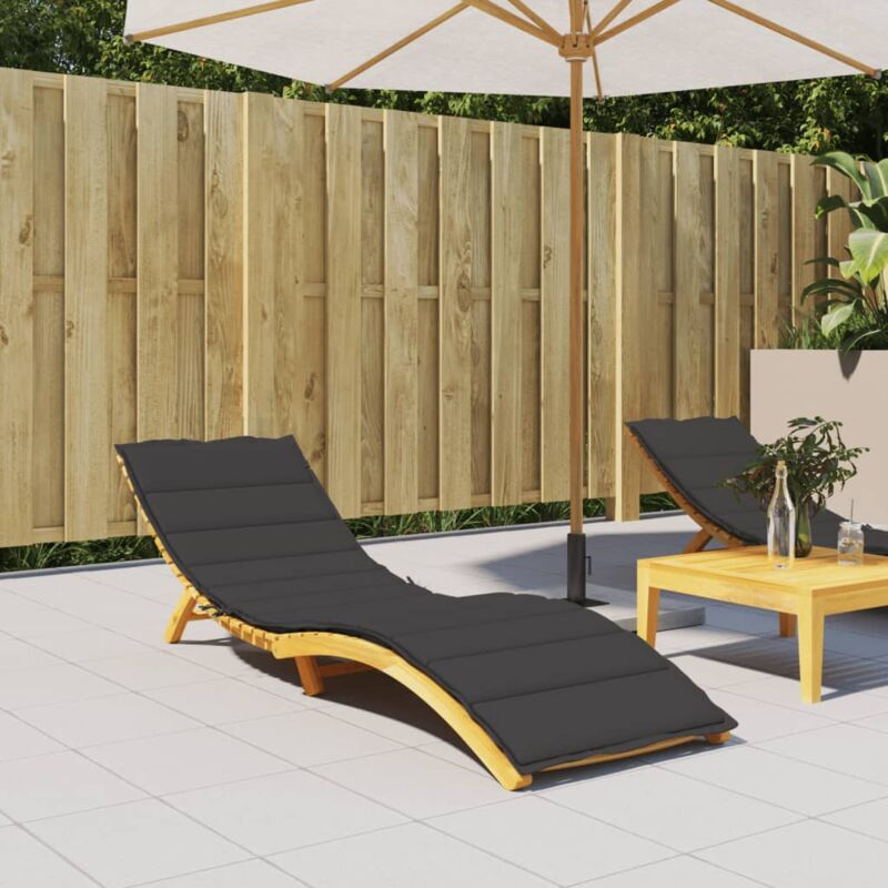 foto del prodotto cuscino per lettino nero 200x70x3 cm in tessuto oxford