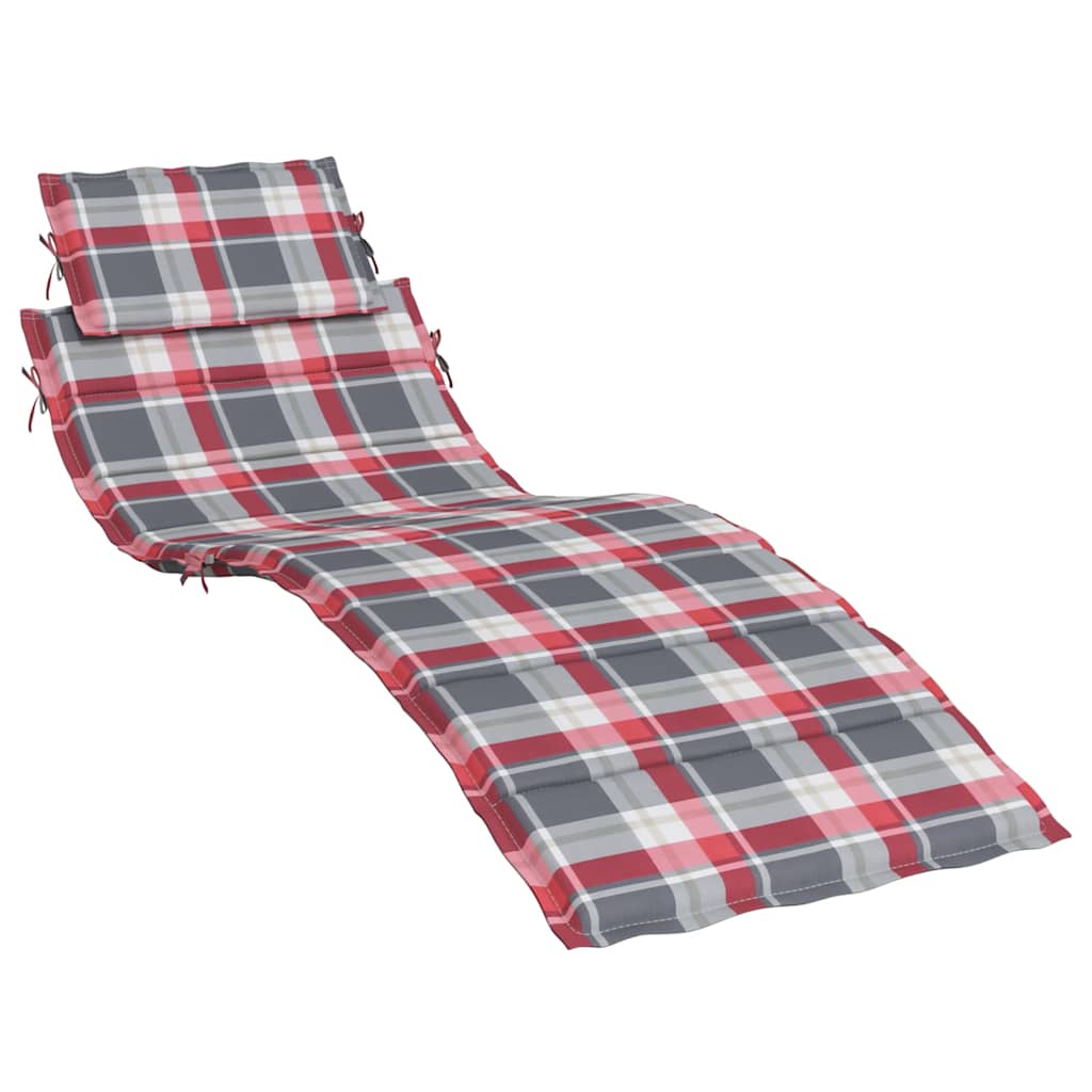 foto del prodotto cuscino per lettino prendisole a quadri rossi 186x58x3 cm cod mxl 64048