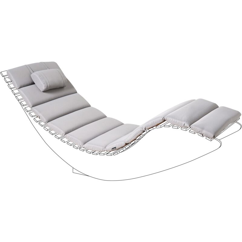 foto del prodotto cuscino per lettino prendisole con poggiatesta resistente ai raggi uv grigio chiaro brescia